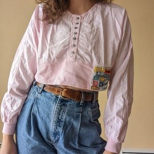 pink dinosaur patch crop top